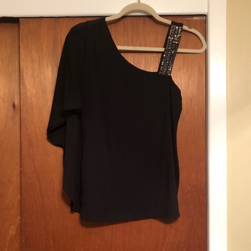 Black Top With Embellished Strap